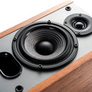Edifier P12 Passive Bookshelf Speakers - 2-way Speakers with Built-in Wall-Mount Bracket - Wood Color