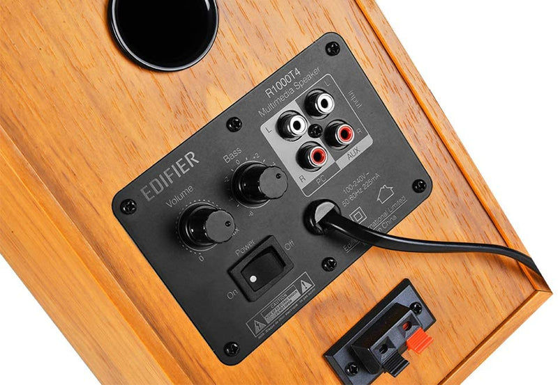 Edifier R1000T4 Active 2.0 Powered Bookshelf Speaker System For TV, PC, Laptop - Brown
