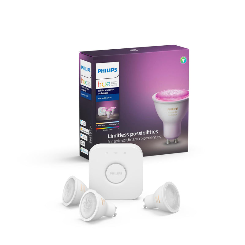 Philips Hue White and Colour Ambience GU10 Starter kit