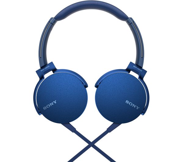 Sony MDR-XB550AP On-Ear Headphones - Blue